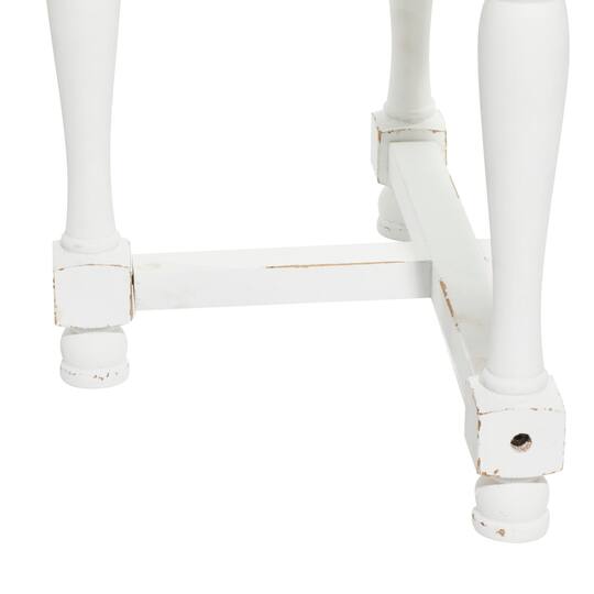 24" White Wood Farmhouse Accent Table